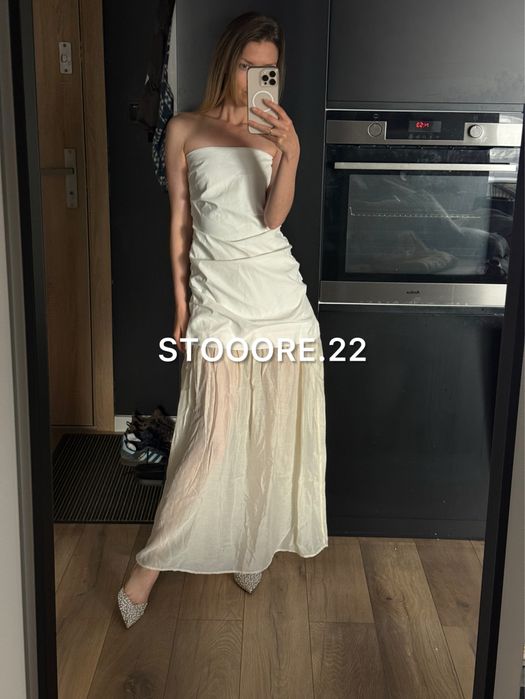 Біла сукня максі Zara, довга сукня зара - розмір S