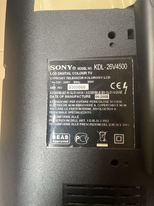 TV Sony KDL 26V4500