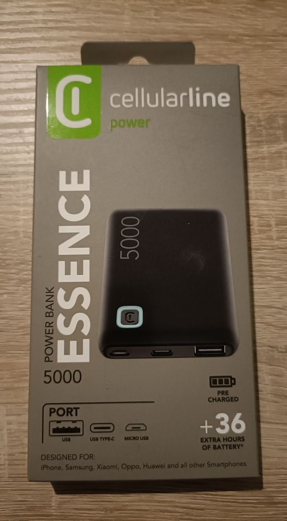 Power bank Cellularline Essence 5000 mAh, czarny