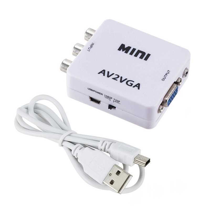 Переходник AV RCA тюльпан в  VGA адаптер конвертер