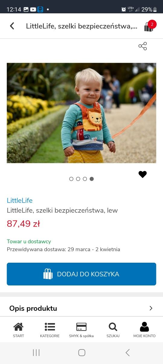 Szelki bezpieczeństwa  Lifflelife -lew-NOWE