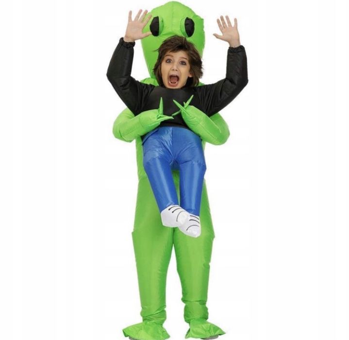HALLOWEEN strój kosmita alien 150-190 DLA DOROSŁYCH ŚMIESZNY dmuchany