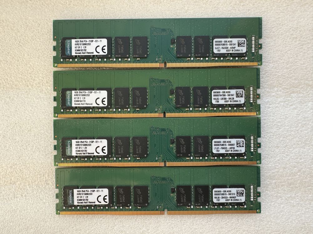 Пам'ять серверна DDR4 8Гб та 16Gb ECC Unbuffered 2133 2400 2666