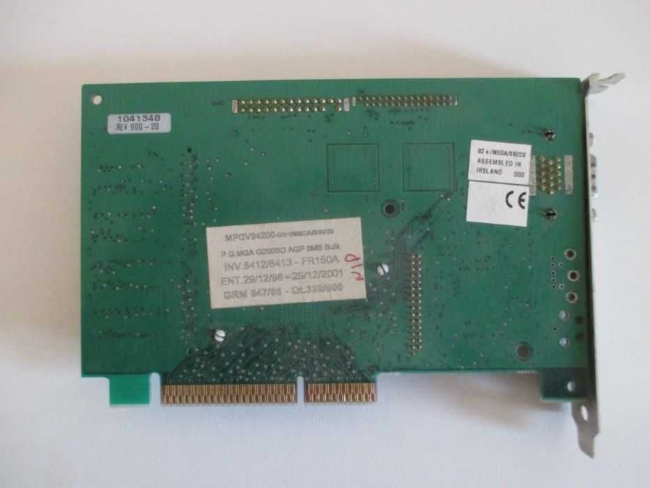 Placa de video Agp Vga MATROX 834-00 rev a