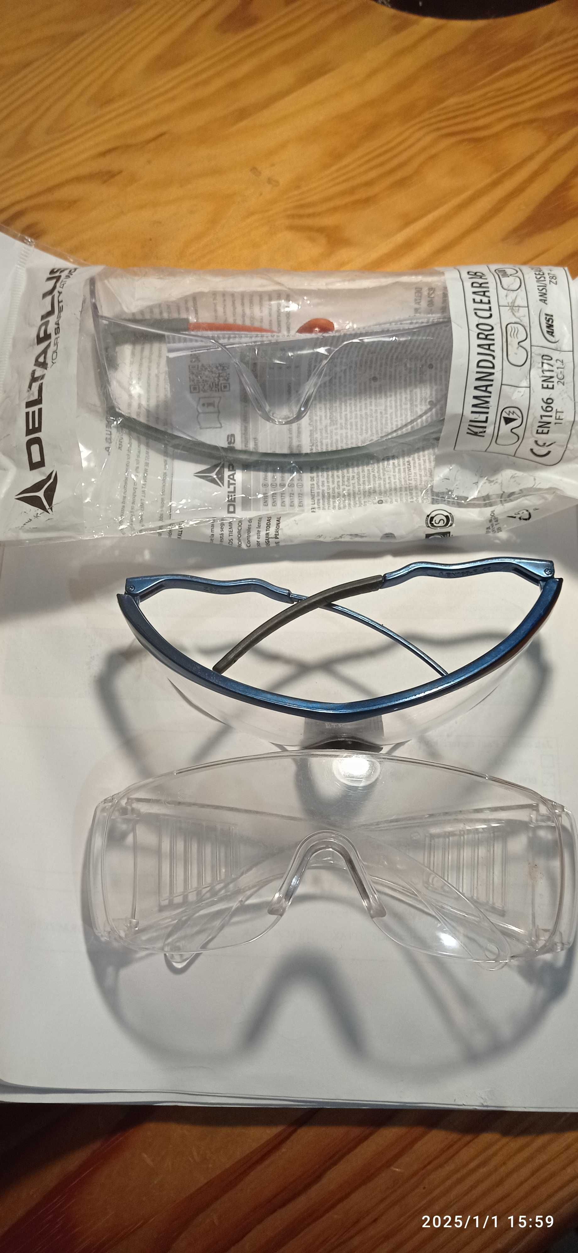 Laboratoryjne okulary, ochronne, nowe, z poliwęglanu, do wyboru model