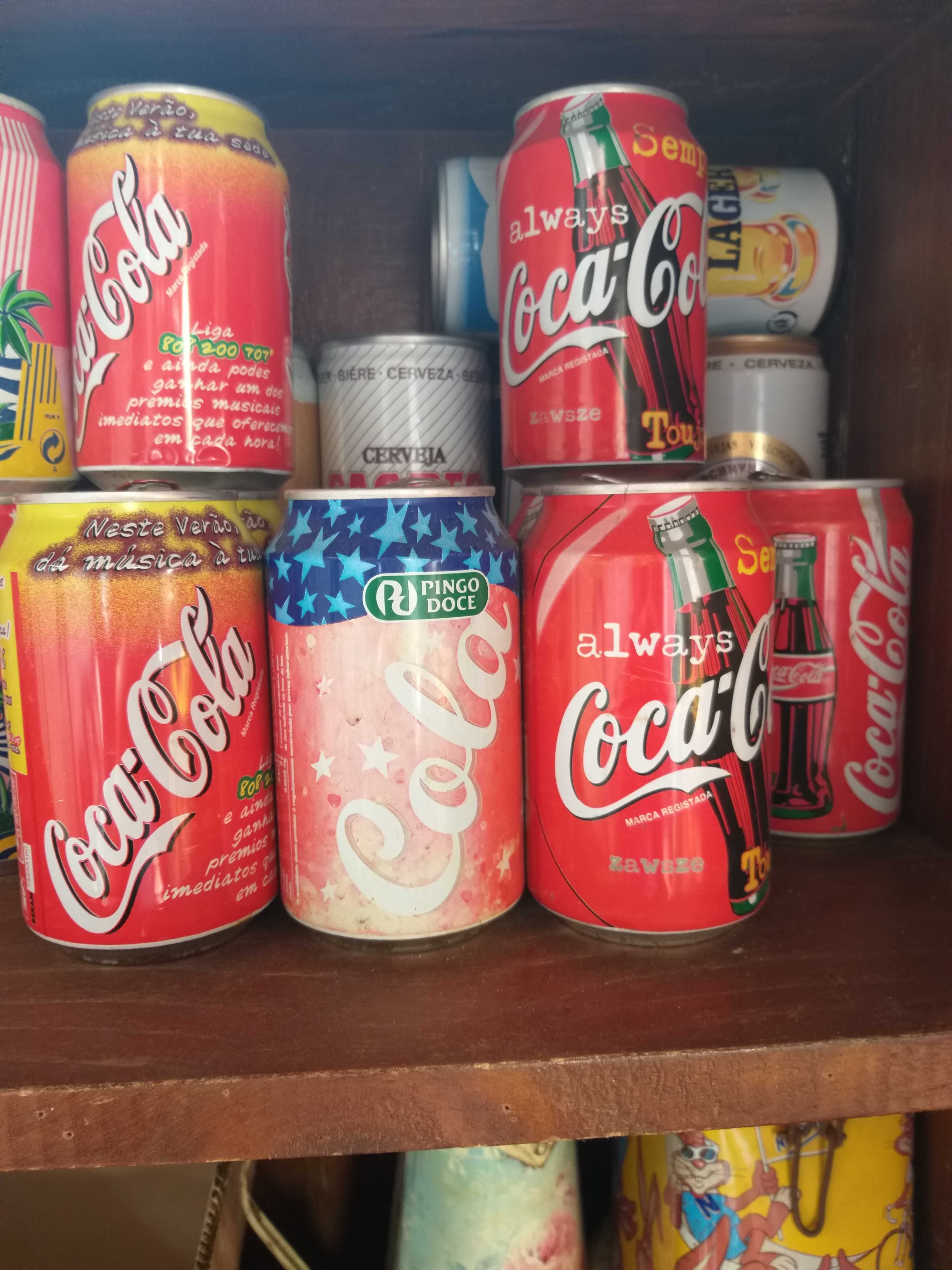 cerveja coca-cola e sumol latas