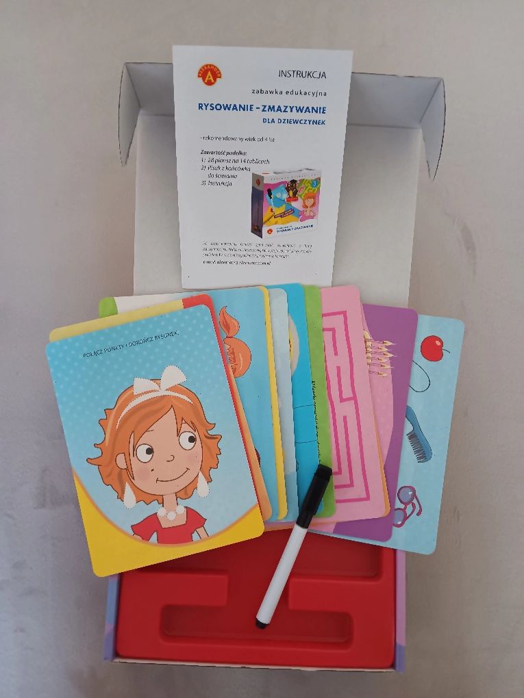 Rysowanie zmazywanie zwierzątka i dziewczynka zabawka edukacyjna