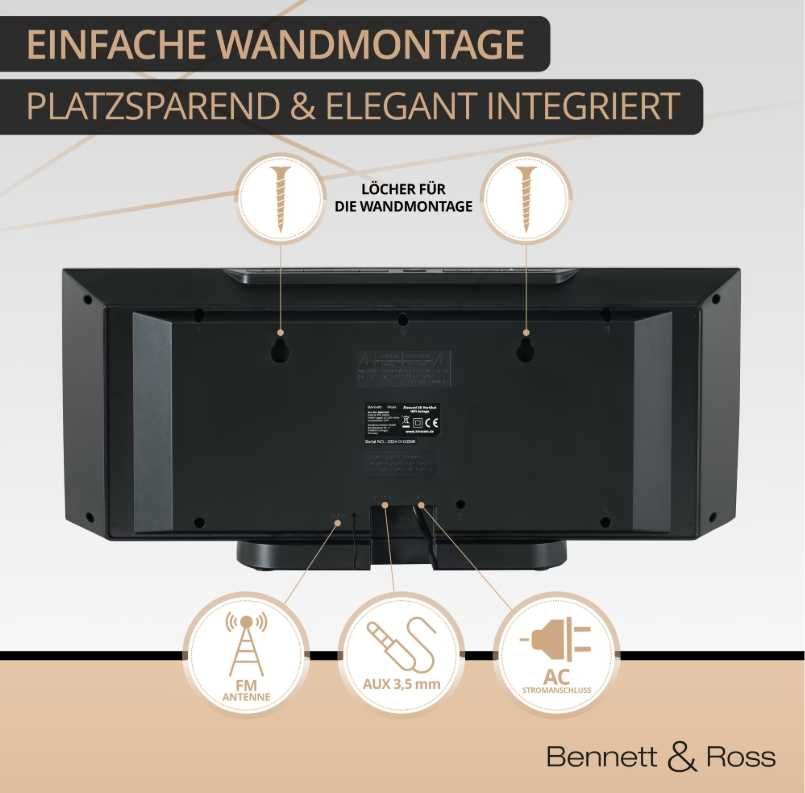 Radio sieciowe BENNETT & ROSS AM FM wieża HiFi CD usb bluetooth NFC