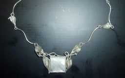 naszyjnik srebro i masa perłowa