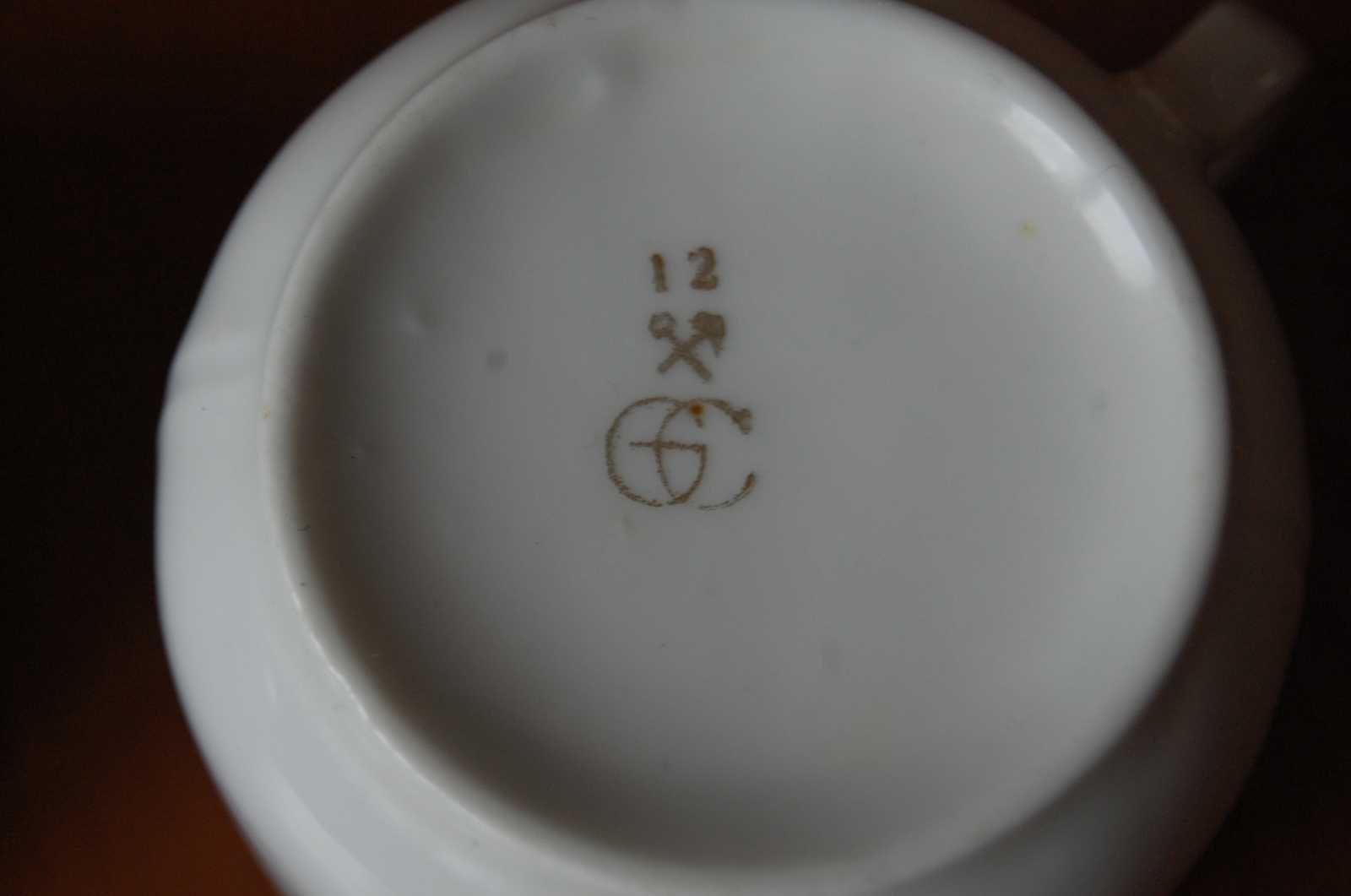 Cienka porcelana Giesche Czuday 1925 - 1929 rok. Dwie filiżanki.