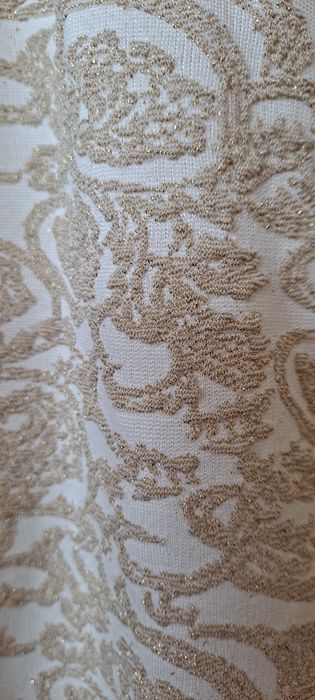 Sukienka ecru ze złotą nitką,elegancka na komunię Gratis kopertówka!