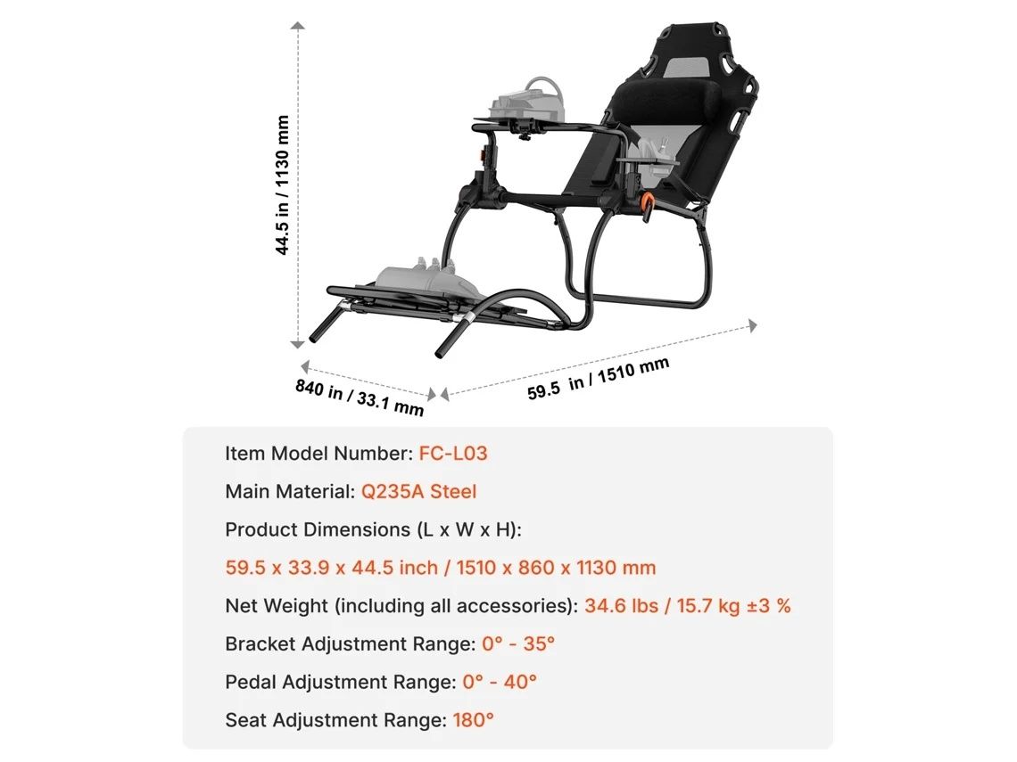 Cadeira gaming Vevor+volante e pedais Logitech com as caixas originais