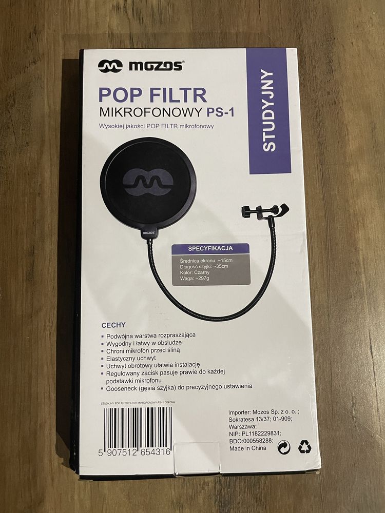 Pop filtr mikrofonowy MOZOS PS-1