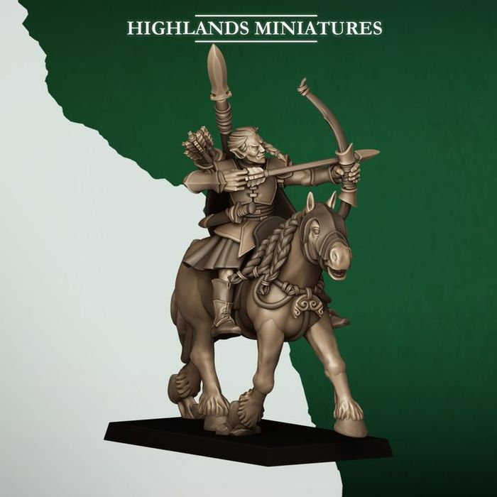 Mounted Feral Archers - Highlands Miniatures - Behelit Print