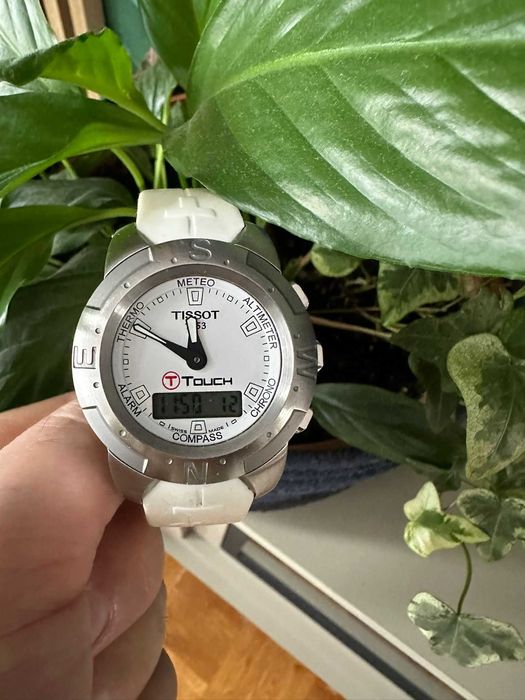 zegarek damski -męski tissot touch biały