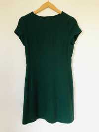 Sukienka Massimo Dutti butelkowa zieleń 38 krótki rękaw zielona