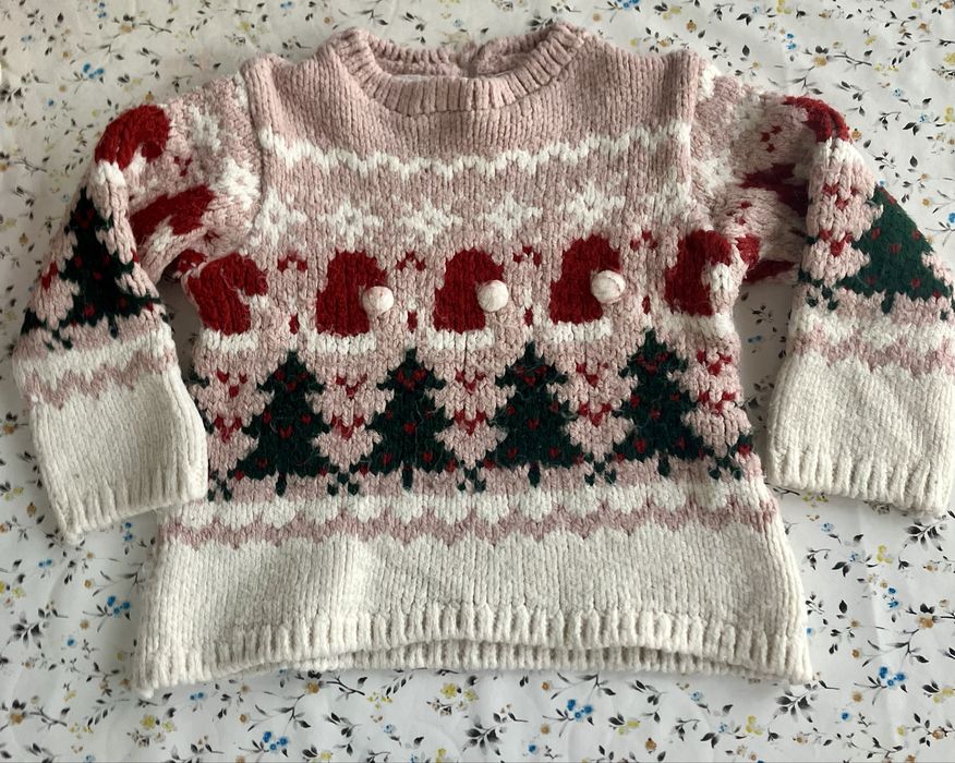 Gruby sweter świąteczny Zara, rozmiar 98 cm