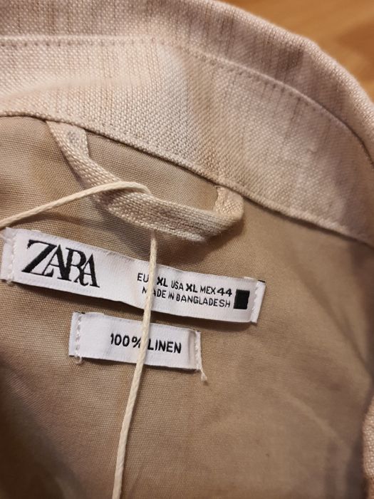 Męska XL lniana Zara kurtka
