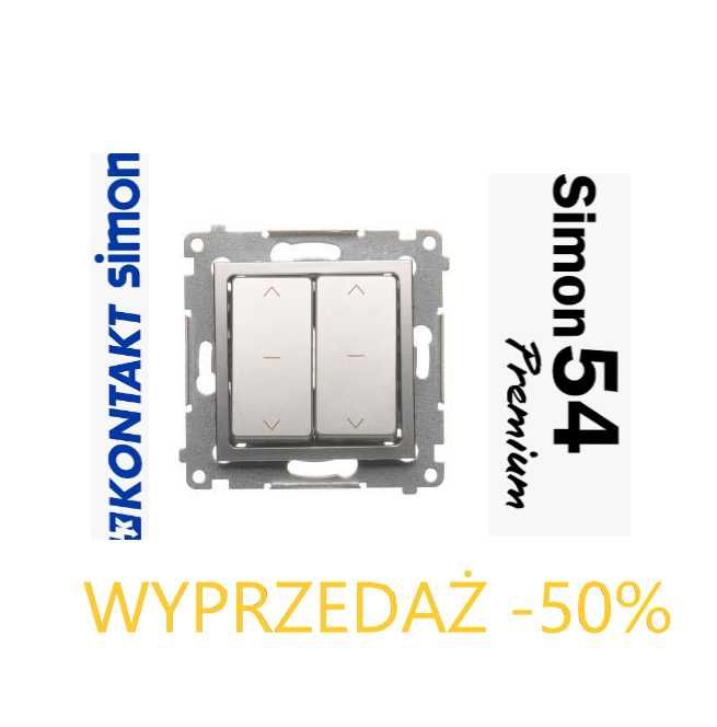 Simon 54 Premium DZW2.01/43 Łącznik żaluzjowy podwójny trójpozycyjny