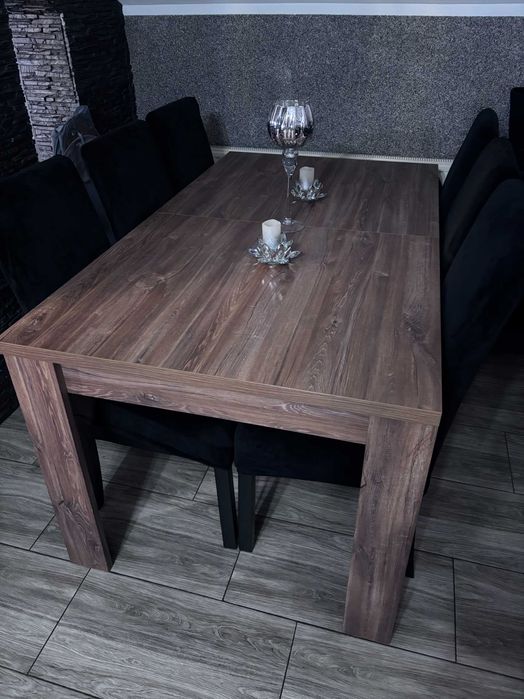 Stół rozkładany Gent Black Red White Dąb Stirling