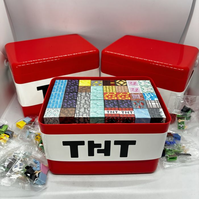 200ШТ+8 Конструктор магнітний подарунковий бокс майнкрафт тнт TNT блок