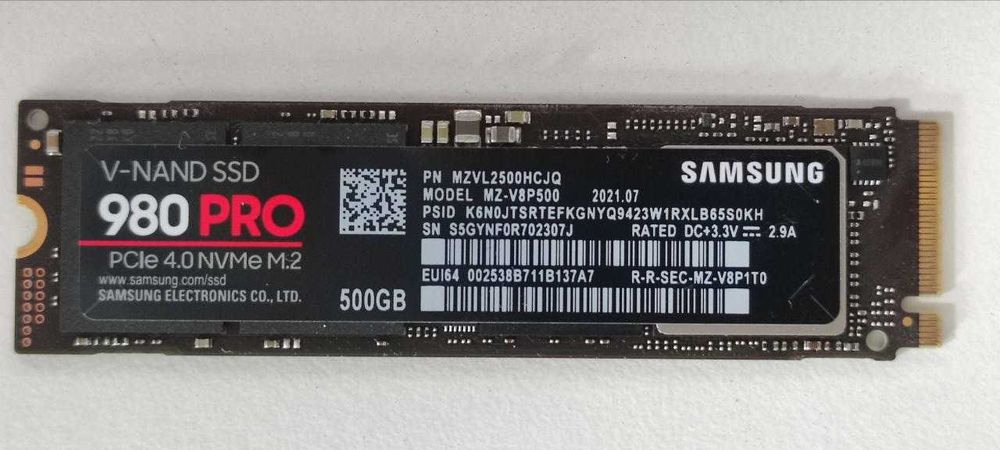 SSD samsung 980 PRO MZ-V8P500