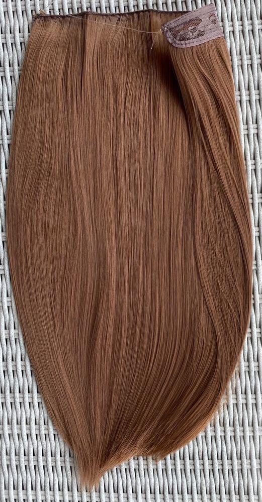 Włosy doczepiane, ciemny rudy, włosy na żyłce ( 424 )