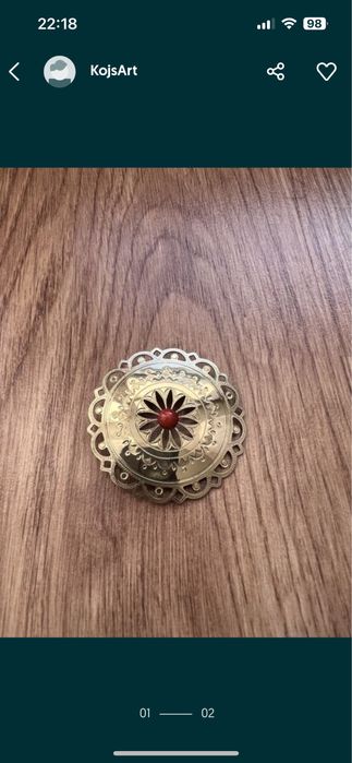 Broszka spinka do chusty kolor złoty