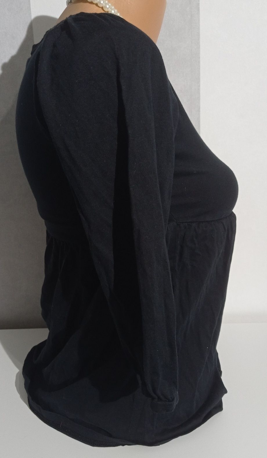Bluzka czarna z ¾ rękawem Ginatricot XS