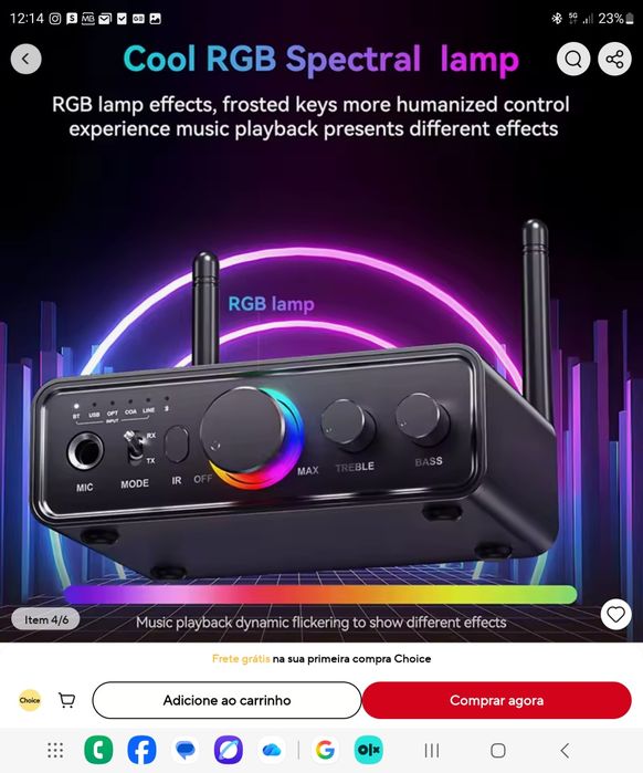 Adaptador de áudio amplificador