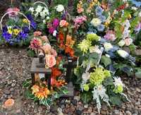 Lampion stroik wiązanka na grób kwiaty cmentarz