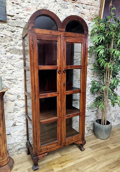 Piękna drewniana witryna/regał z przeszkleniami – unikatowy design!