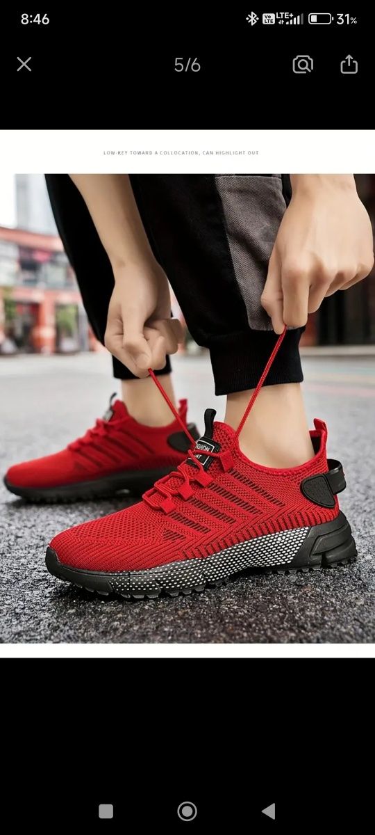 Adidasy męskie sportowe Nowe czerwono czarne roz 43 dł.wkładki 28 cm