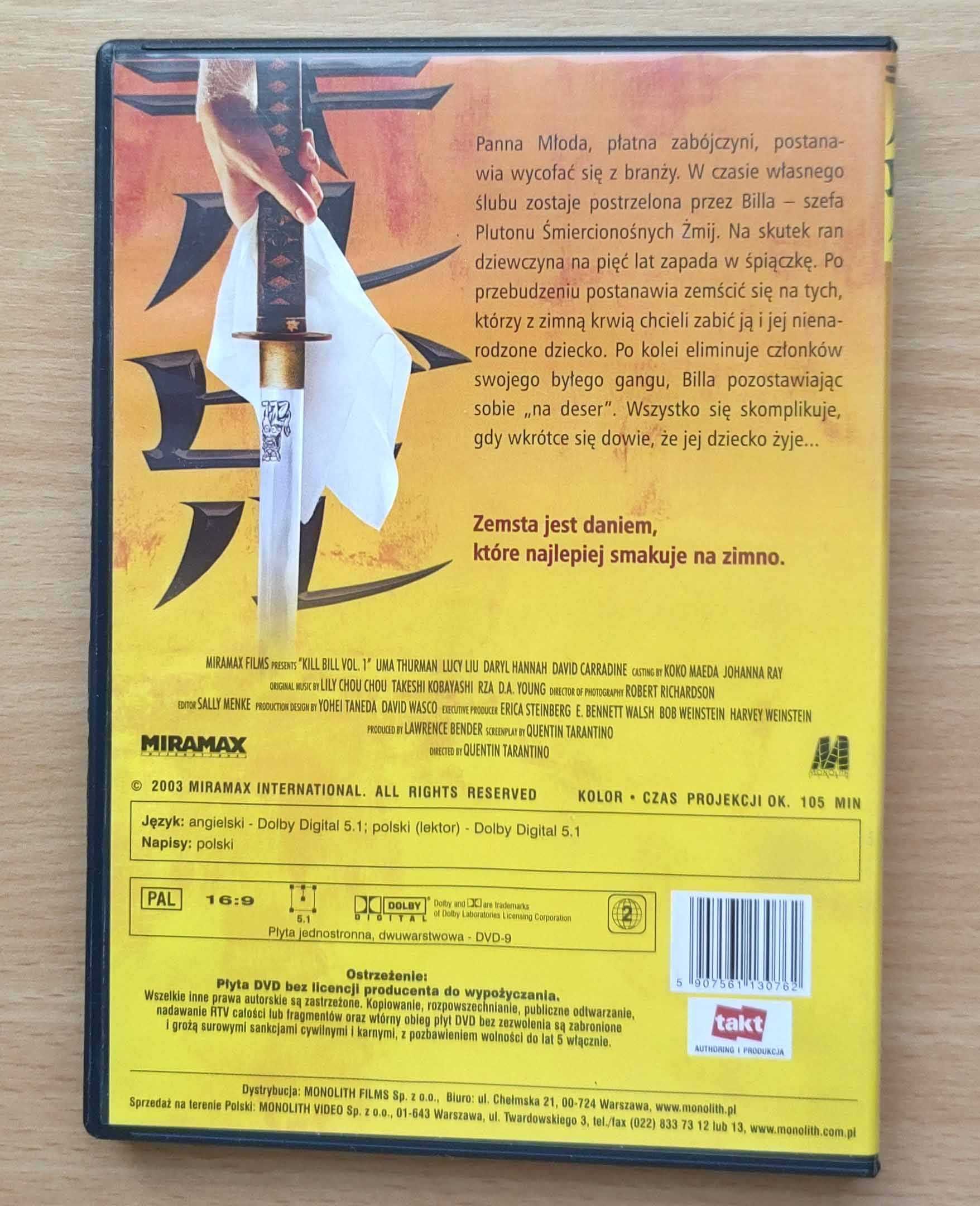 Kill Bill vol.1 - Uma Thurman - film na płycie dvd - 2003r.