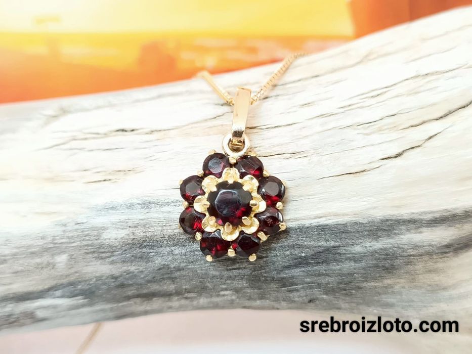 Zawieszka wisiorek złota z granatami