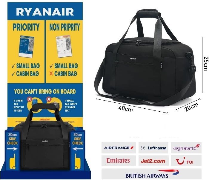 Mala / Saco de Viagem Ryanair 40x20x25 Cabine - Impermeável - Novos