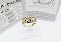 Piękny złoty pierścionek z brylantami 1,00ct 22szt cudo!