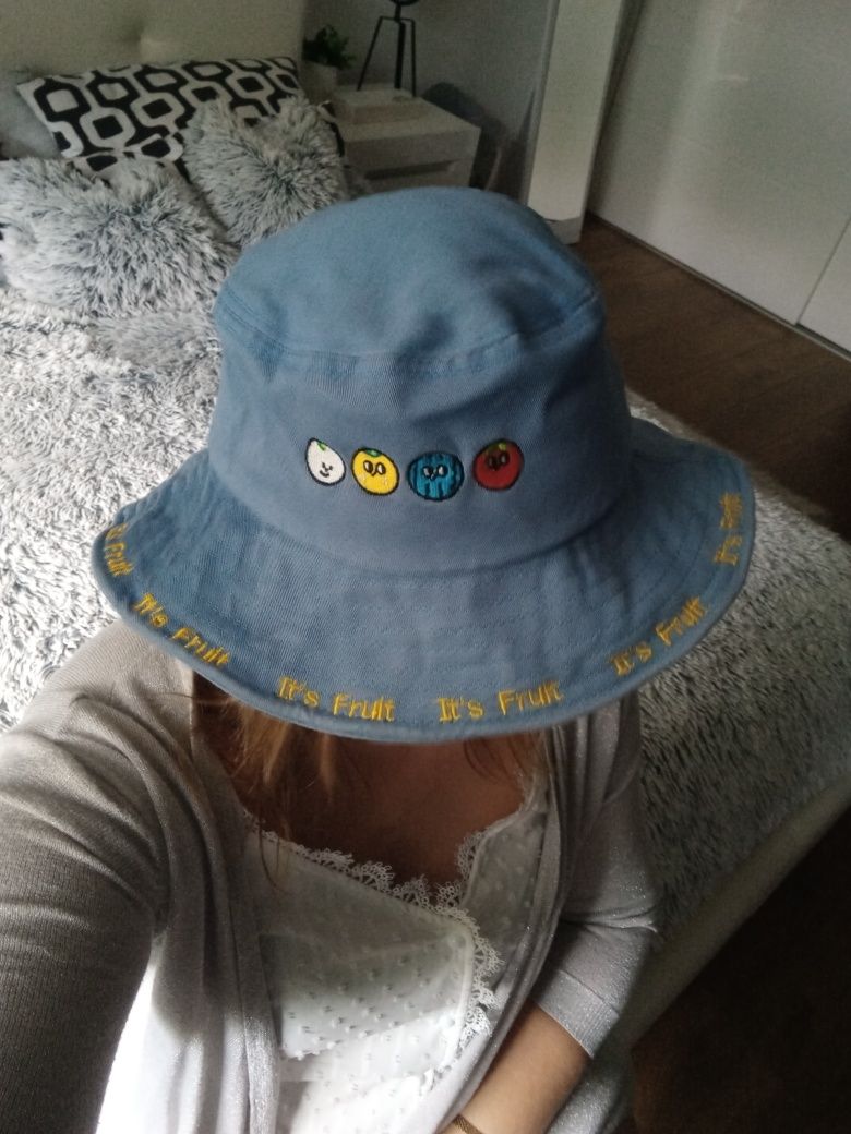 Kapelusz letni wakacyjny a'la jeans emotki fruit