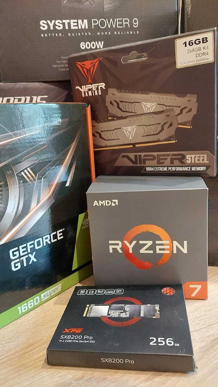 Komputer stacjonarny gamingowy Ryzen 7, GTX1660super, 32GB, RGB, M2