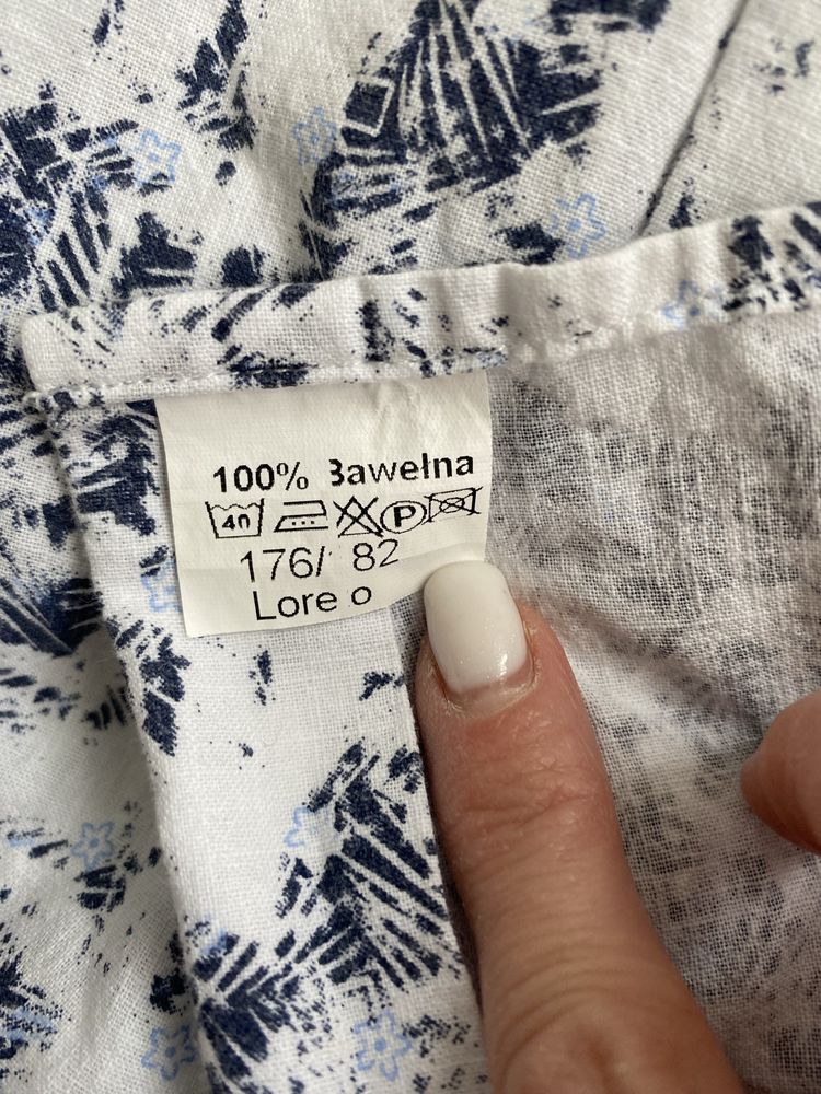 Loreto koszula meska slim 41 biala we wzor dlugi rekaw