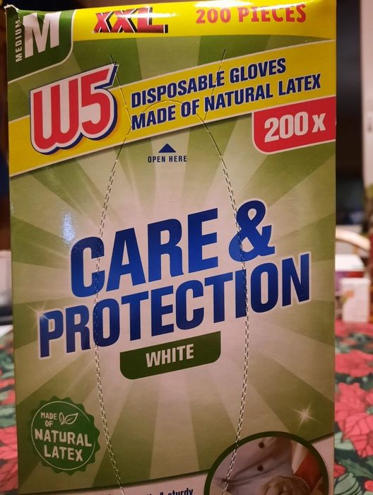 Rękawiczki lateksowe 200 sztuk rozmiar M naturalny lateks