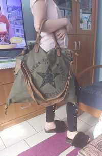 Torebka damska shopper khaki