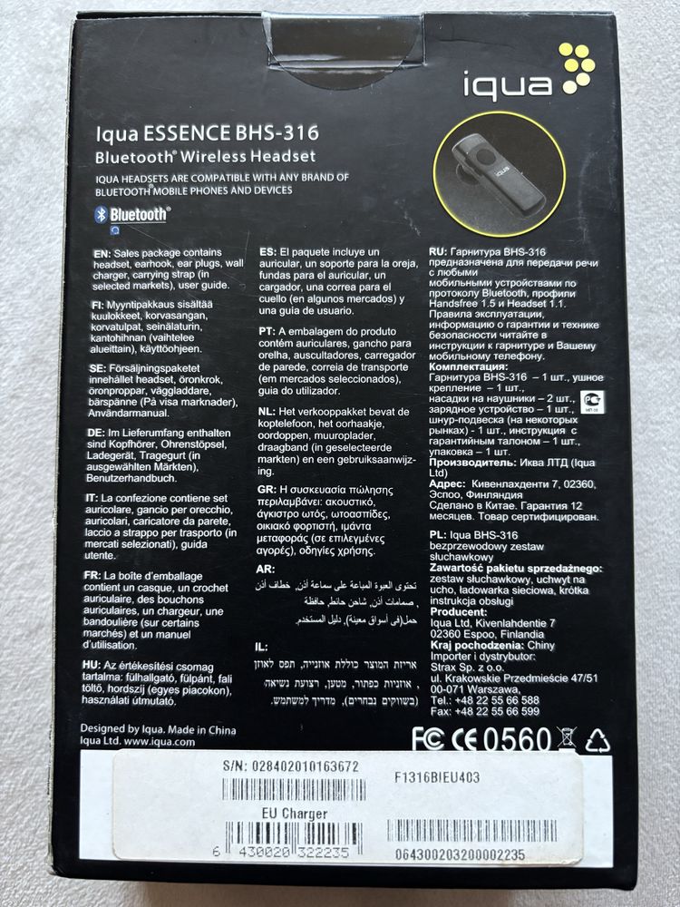 Sluchawka Bluetooth bezprzewodowa
