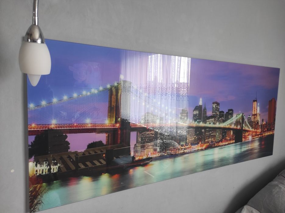 Obraz szklany. Most. 125cm x50cm.