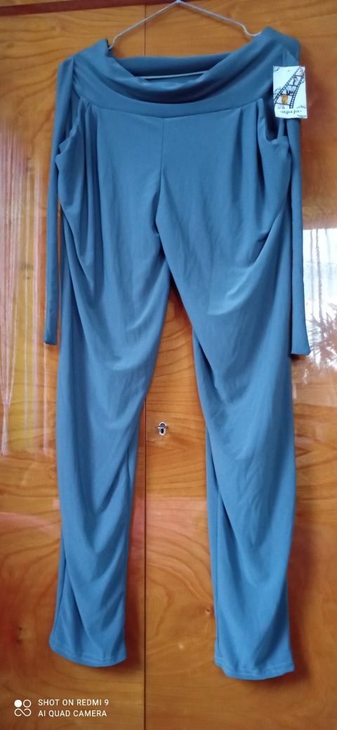 Nowe szare eleganckie materiałowe spodnie rozm. L/ XL