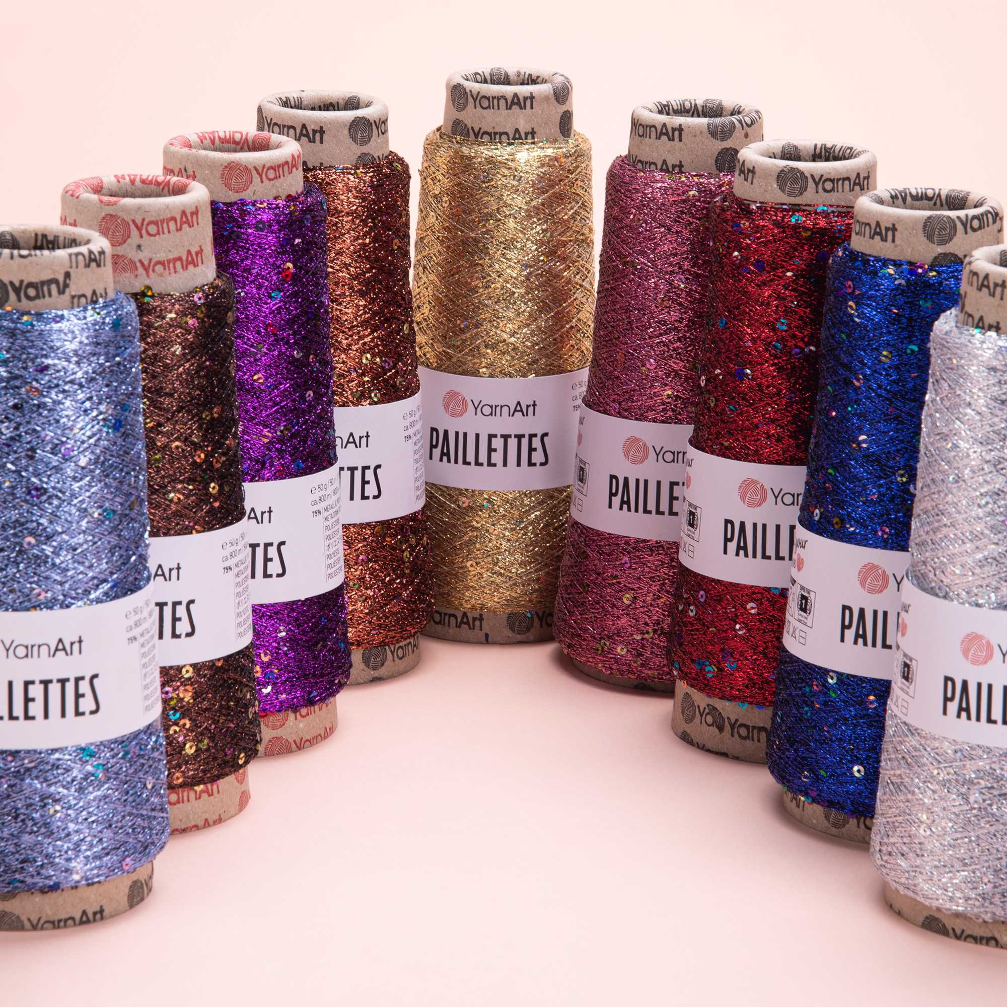 Нитки YarnArt Paillettes. Пряжа з пайетками.