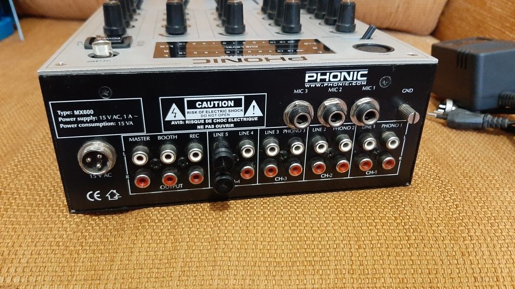 Микшерный пульт DJ Микшер mixer Phonic MX600 5Line+3Phono+3Mic