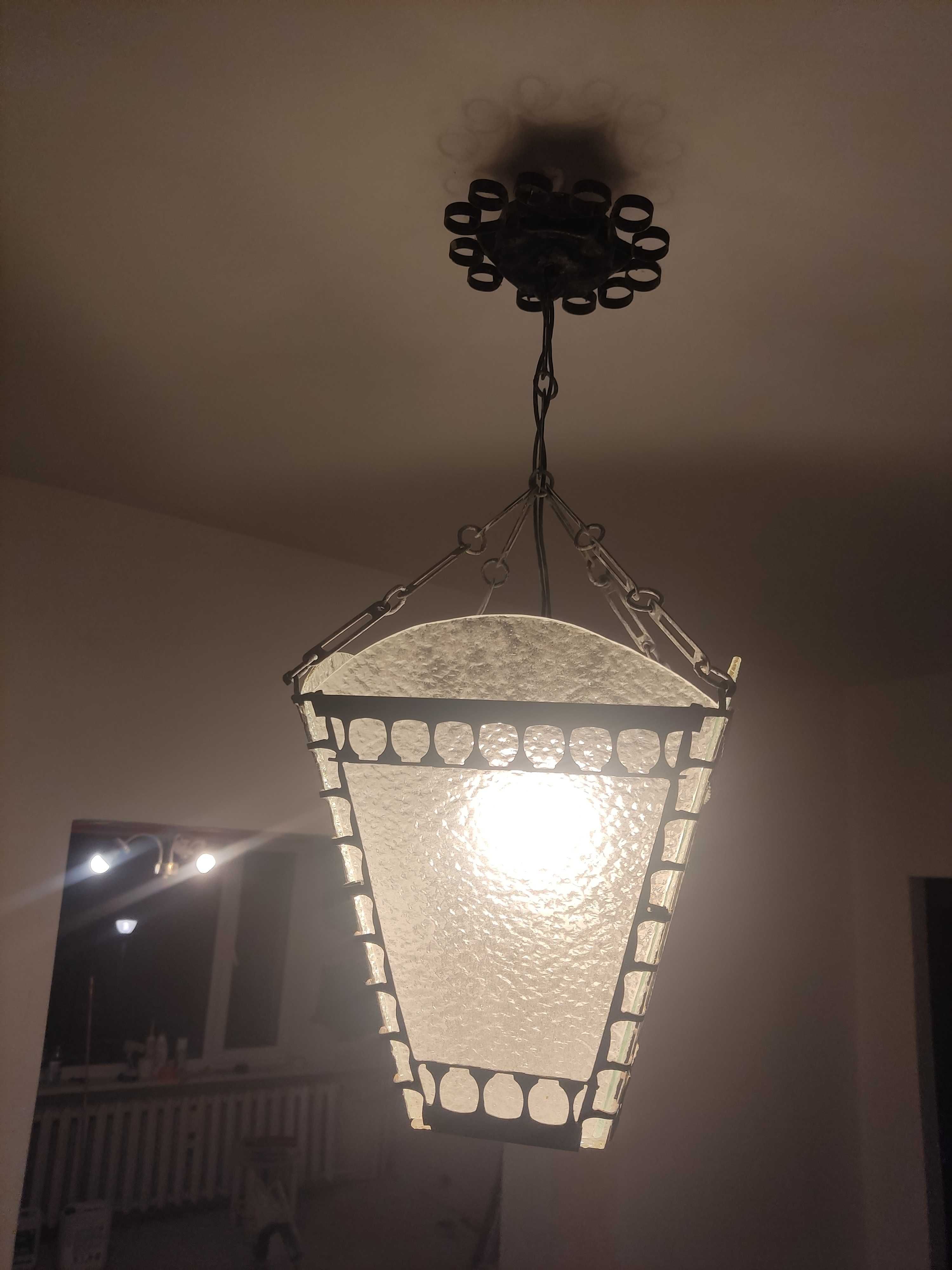 Lampa sufitowa, żyrandol, plafon oświetlenie PRL