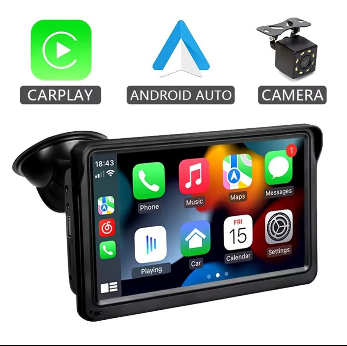 Універсальна 7" мультимедійна система з CarPlay та Android Auto | Нови