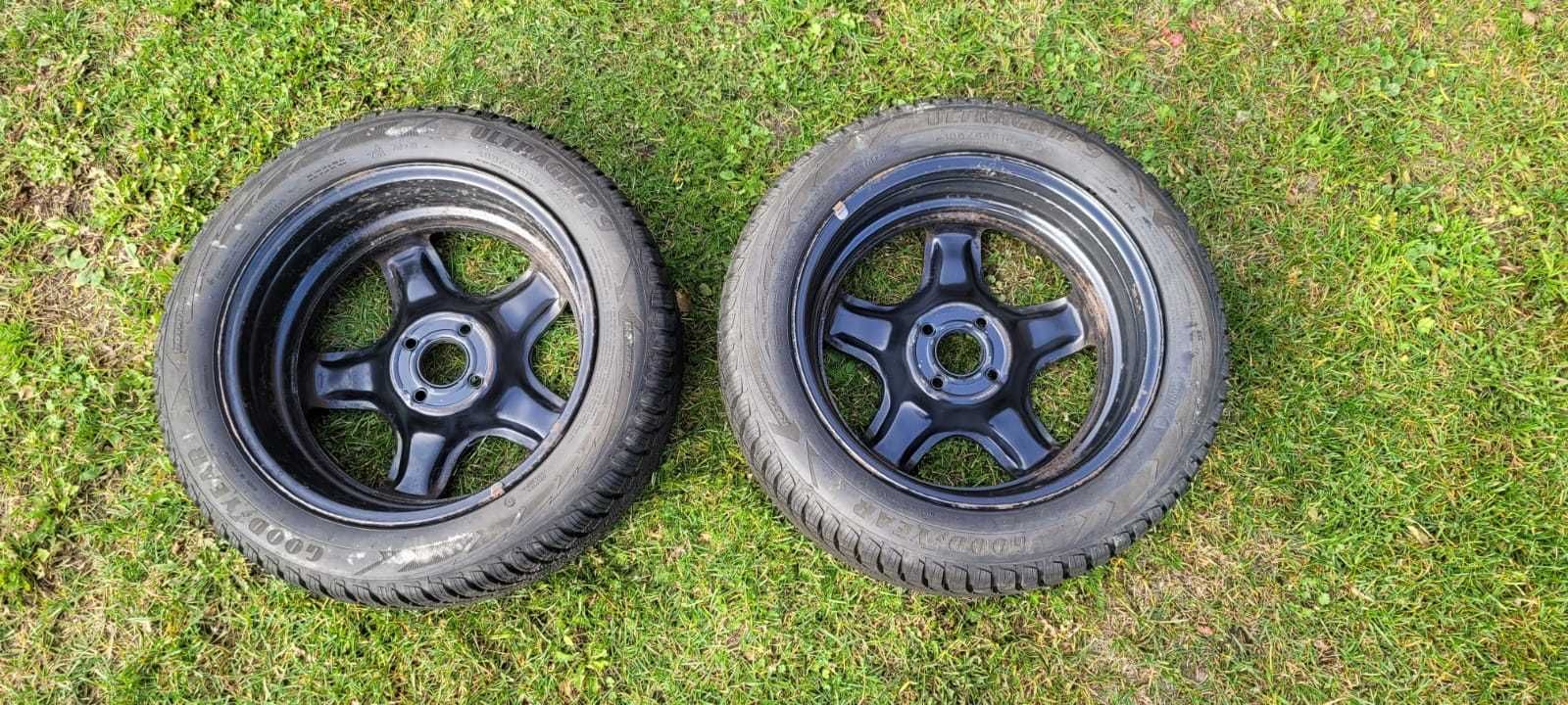 Felgi strukturalne 4x100 6J ET37 z oponami 
zimowymi 195/55 R16